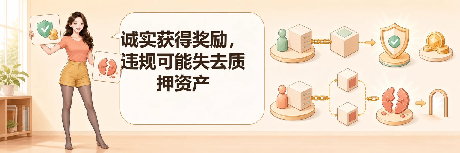 验证者诚实参与可能获得奖励而违规可能失去质押资产